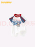 DUUDUU嬰兒衣服夏季連體衣新生兒卡通爬服男寶寶哈衣外出服藍(lán)白  100cm 曬單實(shí)拍圖