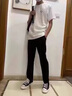 特大碼男裝褲子男大碼休閑褲胖子加肥加大寬松長褲男士運動束腳褲 黑色 XL -120-135斤 曬單實拍圖