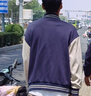 唐獅（TonLion）2024情侶棒球服外套寬松休閑男女同款 藏青（男女同碼） L 曬單實拍圖