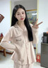 mybody輕奢品牌女士睡衣女春秋款純棉長(cháng)袖2025新款休閑可外穿秋冬家居服 M8070米灰 M (160)建議體重80-100斤 曬單實(shí)拍圖