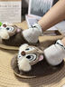樸西棉拖鞋女冬季防寒保暖包頭情侶款家居室內防滑可愛(ài)卡通棉絨拖鞋女 奇奇 28-29 (200mm) 曬單實(shí)拍圖