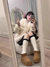 Ehangy厚底雪地靴女冬季新款羊皮毛一體短筒保暖加厚加絨短靴面包棉鞋 栗色 37 曬單實(shí)拍圖
