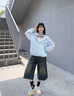 ICH MODE防曬衣女夏季戶外撞色連帽上衣2025年新款夏季輕薄工裝外套女 冰川藍 L 曬單實拍圖
