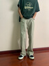 Cebrodz法國 牛仔褲男2025夏季新款潮牌寬松直筒男褲微喇休閑男士褲子 卡其色 L 曬單實拍圖
