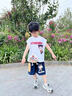 迷野仙蹤哪吒衣服裝男童夏裝套裝2025新款洋氣寶寶夏季短袖男孩夏天潮童裝 紅色 120 曬單實(shí)拍圖