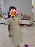 安妮優(yōu)兒女童連衣裙夏季2025新款兒童夏裝大童中式國風旗袍小女孩公主裙子 綠色 130 曬單實拍圖
