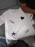 【100%純棉T】春秋長(cháng)袖t恤女士印花上衣百搭大碼內搭圓領(lǐng)薄打底衫 黑色【LOVE 愛(ài)心星--白圖】 L 【建議90-115斤】 曬單實(shí)拍圖