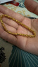 中國黃金（CHINA GOLD）碎金子黃金手鏈女足金盤(pán)纏金手串轉運珠七夕情人節禮物送女友老婆 足金碎金子手串約3.2g*玫瑰禮盒 曬單實(shí)拍圖