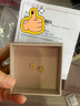 六福珠寶黃金耳釘爆閃銅錢(qián)足金耳飾 計(jì)價(jià)L19G0004DS 約1.38克 曬單實(shí)拍圖