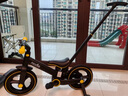 納豆（nadle）兒童自行車3一6歲寶寶二合一平衡車1-3歲小孩童車男女童腳踏車 酷炫黃推桿款 12寸（建議身高105cm以下購買） 曬單實(shí)拍圖