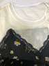 紅蜻蜓拼接假兩件碎花雪紡連衣裙女夏季2025年新款寬松顯瘦氣質(zhì)荷葉邊裙 黑色 M 曬單實(shí)拍圖