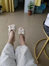 百麗踏松糕厚底拖鞋女2025新款夏季外穿仙女風(fēng)花朵網(wǎng)紅百搭時(shí)尚涼鞋女潮 黑色 37 曬單實(shí)拍圖