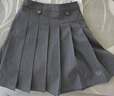 E·LAND KIDS衣戀夏季新品女童學(xué)院風(fēng)徽標(biāo)刺繡百褶短裙 Grey灰色/15 140 曬單實(shí)拍圖
