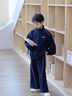 英氏（YEEHOO）男童套裝兒童衣服秋季外套褲子兩件套男孩運動休閑套裝中大童裝 星格輯光套裝-深藍(lán) 【親膚透氣】 165 曬單實拍圖