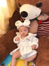 G.DUCKKIDS兒童睡衣男女童睡袍春秋冬季加厚法蘭絨小童浴袍寶寶珊瑚絨家居服 米白色 80 尺碼6-12月【75-85cm】 曬單實拍圖
