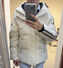 卡賓男裝 三防桃皮絨羽絨服連帽2024秋冬新款寬松外套保暖潮流H 亞麻色05 L /175/50 曬單實拍圖