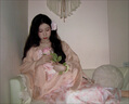 閃動(dòng)少女（SHANDONGSHAONV）感甜美雪紡碎花長(cháng)裙2025新款法式粉色吊帶連衣裙兩件套裝女夏 開(kāi)衫 L 曬單實(shí)拍圖