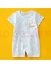 妙翡  嬰兒連體衣純棉夏季薄款短袖新生兒衣服內(nèi)衣寶寶哈衣睡衣爬爬服 藍(lán)色有骨閉襠哈衣20201 80cm 建議18-21斤 曬單實拍圖