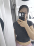 貞喜氣純色露臍短袖t恤女 2025夏季新款修身顯瘦百搭辣妹圓領短款T恤 深灰色 M 適合95-115斤 曬單實拍圖