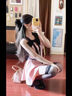 茯見(jiàn)小香風(fēng)粉色連衣裙女蝴蝶結(jié)2025夏季法式收腰千金風(fēng)荷葉邊A字裙子 粉紅色 M 曬單實(shí)拍圖