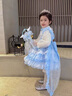 G.DUCKKIDS小黃鴨童裝愛莎公主裙兒童裙子女童連衣裙春秋季艾莎女孩生日禮服 裙子+拖尾腰鏈【不含毛衣】 120 尺碼5~6歲【110-120cm】cm 曬單實拍圖