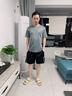 嘉璐伮運動服套裝男冰絲t恤跑步速干衣短袖夏季短褲健身訓(xùn)練籃球服裝備 運動兩件套裝灰色 L【建議110-130斤】 曬單實拍圖