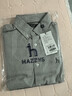 哈吉斯（HAZZYS）男裝 春秋款男襯衣棉麻千鳥(niǎo)格通勤長(cháng)袖襯衫男ASCZK1BAX72 藏青色NV M (170/92A 46) 曬單實(shí)拍圖