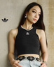 adidas修身百搭工字背運動背心女裝阿迪達斯官方三葉草 黑色   L 曬單實拍圖