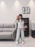 艾卡諾 I.KARNOW女童夏裝2025新款套裝兒童夏季洋氣時髦短袖中大童夏天超好看穿搭 13181藍+19060白色【牛仔褲套裝】 170 曬單實拍圖