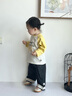 巴帝巴帝秋冬款嬰幼兒童純棉t恤長(zhǎng)袖男女寶寶打底衫 黃色 跳躍小狗 90 曬單實(shí)拍圖
