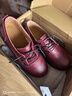 卡帝樂(lè )鱷魚(yú)（CARTELO）2025春秋真皮英倫小皮鞋女時(shí)尚平底單鞋厚底休閑軟底牛筋底馬丁鞋 酒紅色 腳胖腳寬要拍大一碼 38 曬單實(shí)拍圖