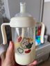 小土豆兒童水杯大寶寶寬口徑防摔防脹氣ppsu直飲吸管奶瓶1歲以上牛奶杯 南瓜白色 （帶吸嘴+直飲吸管） 曬單實(shí)拍圖