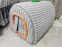 KimPets貓窩冬季保暖封閉式貓房子貓咪睡覺(jué)用帳篷貓屋四季通用可拆洗狗窩 3層加絨加厚-帶門(mén)簾素雅灰條紋 L碼-60*42cm#適用體重25斤內寵物 曬單實(shí)拍圖
