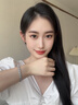 萱子（SHINE）[明星同款]時(shí)尚璀璨閃耀滿(mǎn)鉆半糖手鏈幾何奢華高級(jí)感方鋯手飾禮物 白色 14cm 1個(gè) 14+2cm 曬單實(shí)拍圖