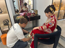達(dá)芙妮細(xì)跟高跟鞋女春法式尖頭婚鞋蝴蝶結(jié)銀色新娘鞋單鞋 香檳色 34 曬單實(shí)拍圖