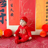 迪士尼（Disney）嬰兒連體衣秋冬款加絨滿(mǎn)月服嬰幼兒秋裝抓周禮服周歲寶寶喜慶衣服 紅色 福氣滿(mǎn)滿(mǎn) 59cm 曬單實(shí)拍圖
