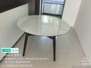 林氏家居巖板餐桌飯桌子家用餐桌折疊可伸縮小戶型圓餐桌椅子全套LS395R1 1.3米|黑色伸縮餐桌+S2-A餐椅*4 曬單實拍圖