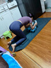 徽昂運動(dòng)套裝女瑜伽服套裝跑步健身服速干衣胸墊t恤拼接短袖長(cháng)褲紫M 曬單實(shí)拍圖