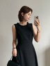 Mandy Zhang赫本風(fēng)法式氣質(zhì)釘珠亮片背心連衣裙女黑色禮服長(zhǎng)款裙子 耀夜石黑 珠片鑲鉆 S 曬單實(shí)拍圖