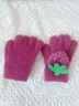 甜苗苗女童秋冬季可愛(ài)卡通草莓熊全包五指手套兒童加厚保暖分指針織指套 草莓熊全指手套【草莓粉】適用2-8歲 彈力束口丨防風(fēng)保暖丨舒適親膚 曬單實(shí)拍圖