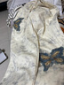 DGOV美式蝴蝶毛邊刺繡闊腿休閑褲女設(shè)計感高腰直筒顯瘦夏季寬松褲子女 杏色 L 建議105-120斤 曬單實拍圖