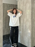 彪馬（PUMA）ROSE樸彩英同款寬松直筒經典T7黑白拼色針織長褲女631907 黑色-01 M (160/62A) 曬單實拍圖