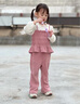 G.DUCKKIDS小黃鴨童裝女童秋季套裝小香風(fēng)兒童衣服假兩件吊帶女孩春秋休閑褲 粉色 120 建議5~6歲【110-120cm】cm 曬單實(shí)拍圖