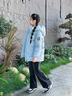 雪中飛兒童羽絨服2025新款女童冬季防寒面包服男童保暖加厚外套學(xué)院風 淺藍 140 曬單實拍圖