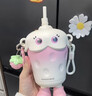 不畏熊草莓甜心保溫杯潮玩水杯不銹鋼多巴胺高顏值可愛(ài)316L吸管創(chuàng  )意杯子 奶油粉 曬單實(shí)拍圖