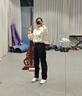 紅袖高級感輕奢減齡洋氣襯衫2025春季新款女裝通勤光澤感H型翻領(lǐng)上衣 灰藍415(預售9.20） M 曬單實(shí)拍圖