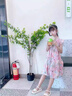 奧米鼠女童連衣裙夏裝中大兒童洋氣時髦飛袖表演裙女孩夏款碎花公主裙潮 圖片色 150 曬單實拍圖