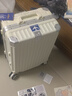 左汀行李箱鋁框拉桿箱加厚結實(shí)抗壓旅行箱登機箱大容量學(xué)生密碼箱皮箱 煙白色 20英寸 ，可登機，適合短途出差 曬單實(shí)拍圖