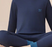 貓人兒童內衣套裝純棉男童秋衣秋褲半高領(lǐng)青少年打底內衣 藏青 170 曬單實(shí)拍圖