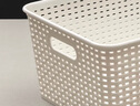 名創(chuàng)優(yōu)品（MINISO）格紋仿藤編帶蓋收納筐 桌面收納盒宿舍辦公雜物收納籃 中號(hào)2個(gè)裝 曬單實(shí)拍圖